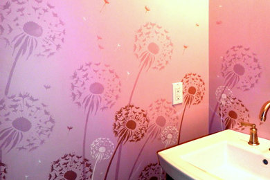 Transitional powder room photo in Other