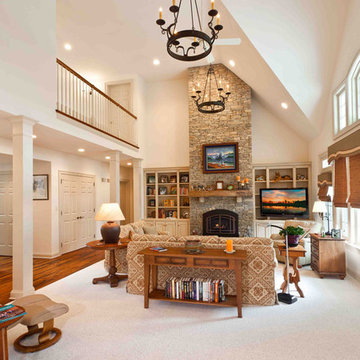 Family Room with Cathedral Ceiling