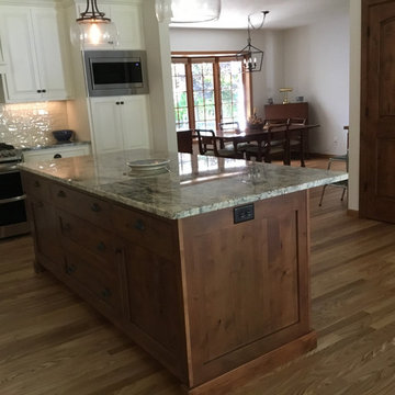 Off White and Knotty Alder Kitchen