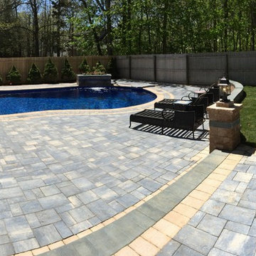 Cambridge Pavers Montauk Blue Ledgestone Pool Patio - Miller Place, NY 11764