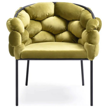 Niklaus Modern Green Fabric Dining Chair, Set of 2