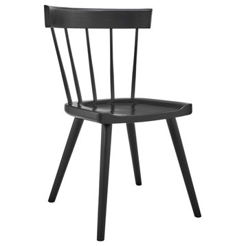 Sutter Wood Dining Side Chair, Black