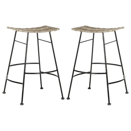 Safavieh Atara 24" Counter Stool in Gray (Set of 2)