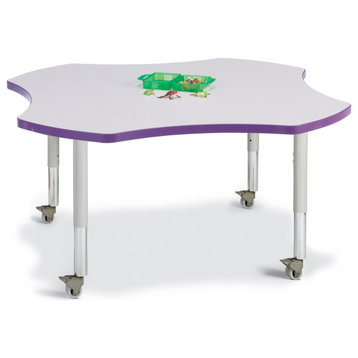 Berries Four Leaf Activity Table, Mobile - Gray/Purple/Gray