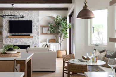 Tuscan living room photo in Phoenix