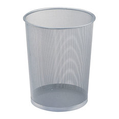 Oianh Trash Cans Houzz Organize It All Mesh Trash Can Silver Cans