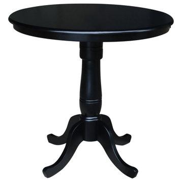 Round Top Pedestal Table, Black, 36"ch Round