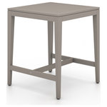 Four Hands - Sherwood Outdoor Bar Table, Grey, Bar - Solid FSC-certified wood forms a clean bar-height frame in an invitingly neutral hue. Cover or store indoors during inclement weather and when not in use.