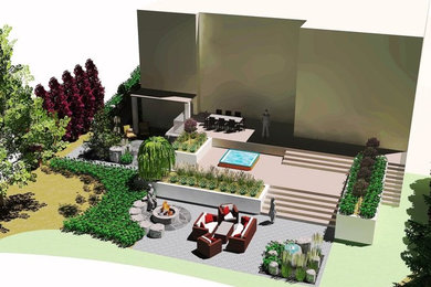 Moderner Garten in Calgary