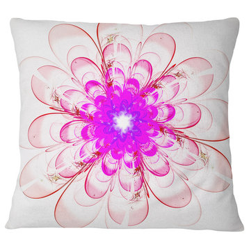 Perfect Fractal Flower in Light Pink Floral Throw Pillow, 18"x18"