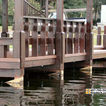New Two Story Dock With Hip Roof Over a Boat Slip, Maitland FL.