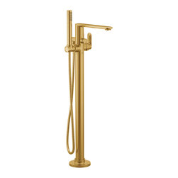 Greenfield Brushed Gold One-Handle Tub Filler Includes Hand Shower - Bathtub Faucets