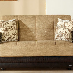 Luna Loveseat in Fulya Brown Finish - Loveseats