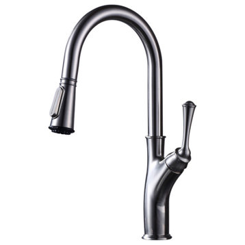 Kitchen Single-Hole Faucet LB-7105, Brushed Nickel