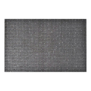 Evideco Outdoor Front Door Mat Drew Checkerboard Rubber Rug 24x16 inch Black