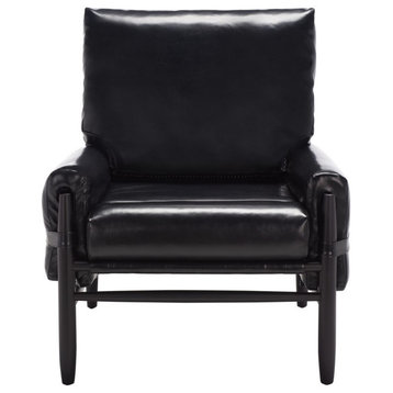 Safavieh Oslo Mid Century Arm Chair, Black/Black
