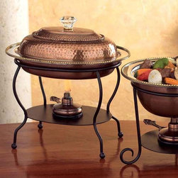 Oval 2-Cup Copper Chafing Dish - Chafing Dishes