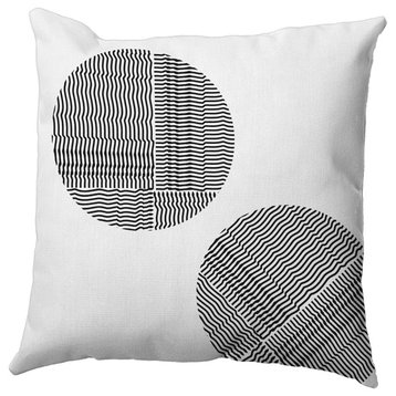 Circles Polyester Indoor/Outdoor Pillow, Raven Black, 20"x20"