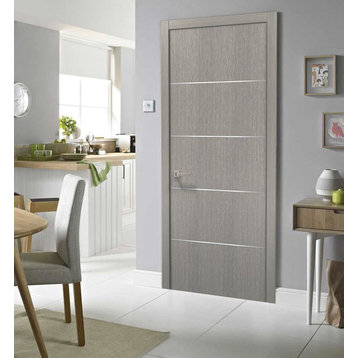 Wood Door 36 x 80 & Hardware | Planum 0020 Grey Oak | Pre-hung Panel