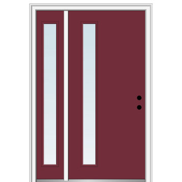 51"x81.75" 1-Lite Clear Left-Hand Inswing Fiberglass Door With Sidelite