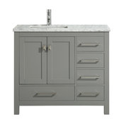 Eviva London Bathroom Vanity, Gray, 36"