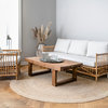Caroline Rattan 3-Seater Sofa Natural Tempotest White Canvas Cushion