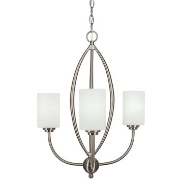 Marquise 3 Light Chandelier, Brushed Nickel