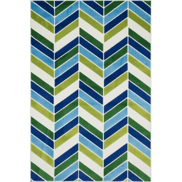 Loloi Gracie Collection Rug, Ivory and Blue, 2'7"x3'11"