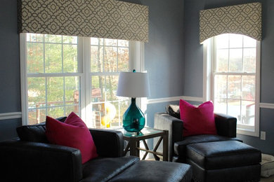 Inspiration for a modern family room remodel in Boston