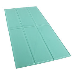 3x9 Green Subway Glass Tiles - Home Accessories & Decor