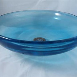 Ice Blue Classic Blown Glass Vessel Sink - Bathroom Sinks