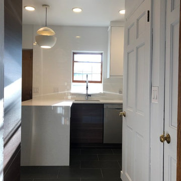 Voxtorp White and Walnut IKEA kitchen in Staten Island