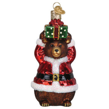 Old World Christmas Bear Blown Glass Holiday Tree Ornament