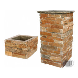 Golden White Quartzite Columns - Outdoor Products