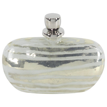 Contemporary Silver Glass Decorative Jars 53760
