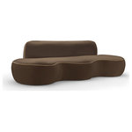 Meridian Furniture - Swerve Living Room Set, Brown, Velvet, Sofa - Indulge in the allure of the Brown Swerve Sofa by Meridian Furniture. Its captivating design and luxurious Brown elevate any space with effortless elegance. Crafted with precision and durability in mind, this stunning piece becomes the focal point of gatherings, fostering moments of connection and warmth. Embrace sophistication and style with the Swerve Sofa, a testament to exquisite taste and timeless beauty.