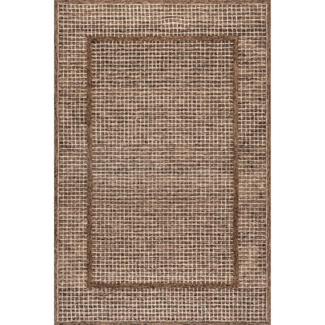 Nuloom Emaline Geometric Wool Rug, Brown 4' x 6'