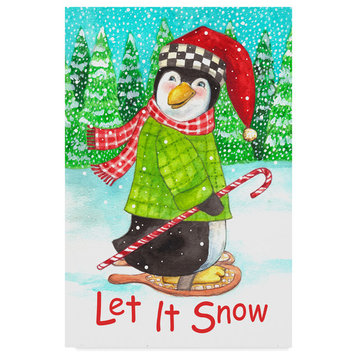 Melinda Hipsher 'Penguin Let It Snow' Canvas Art, 24"x16"