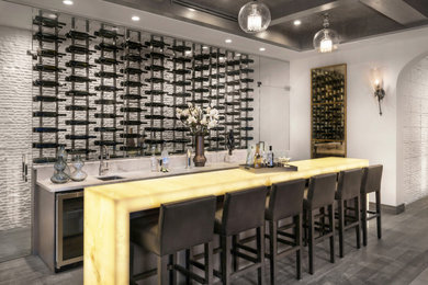 Inspiration for a mid-sized contemporary wine cellar remodel in Los Angeles