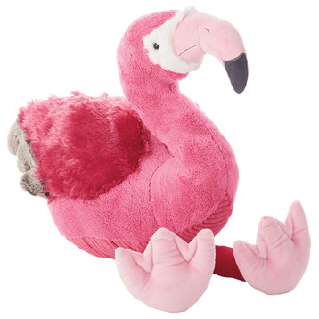 Mina Victory Plushlines Pink Flamingo Plush Animal Pillow Toy