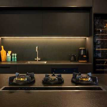 Matte Black Industrial Kitchen