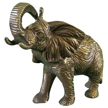 Handcrafted African Elephant Metal Statuette