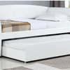 Upholstered Daybed with Trundle in White