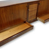 Large Mid Century Modern Credenza or Media console with Cane front, locks & Key