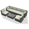 Oahu Outdoor Patio Furniture Sofa Sectional, 7-Piece Set, Beige