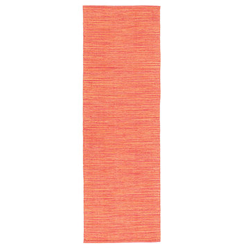 Chandra India Ind12 Solid Color Rug, Orange, 2'5"x10'5" Runner