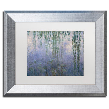 'Water Lilies III, 1840-1926' Silver Framed Canvas Art by Claude Monet