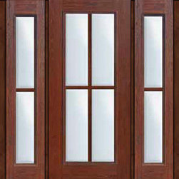 Prehung Patio Sidelites Door 80 Fiberglass 4 Lite Full Lite SDL Glass - Patio Doors