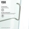 VIGO 40"x40" Frameless Neo-Angle 3/8" Shower, With Low-Profile Base, Brushed Nickel, 36", Without Base