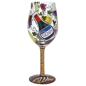 "My Therapy" Wine Glass
